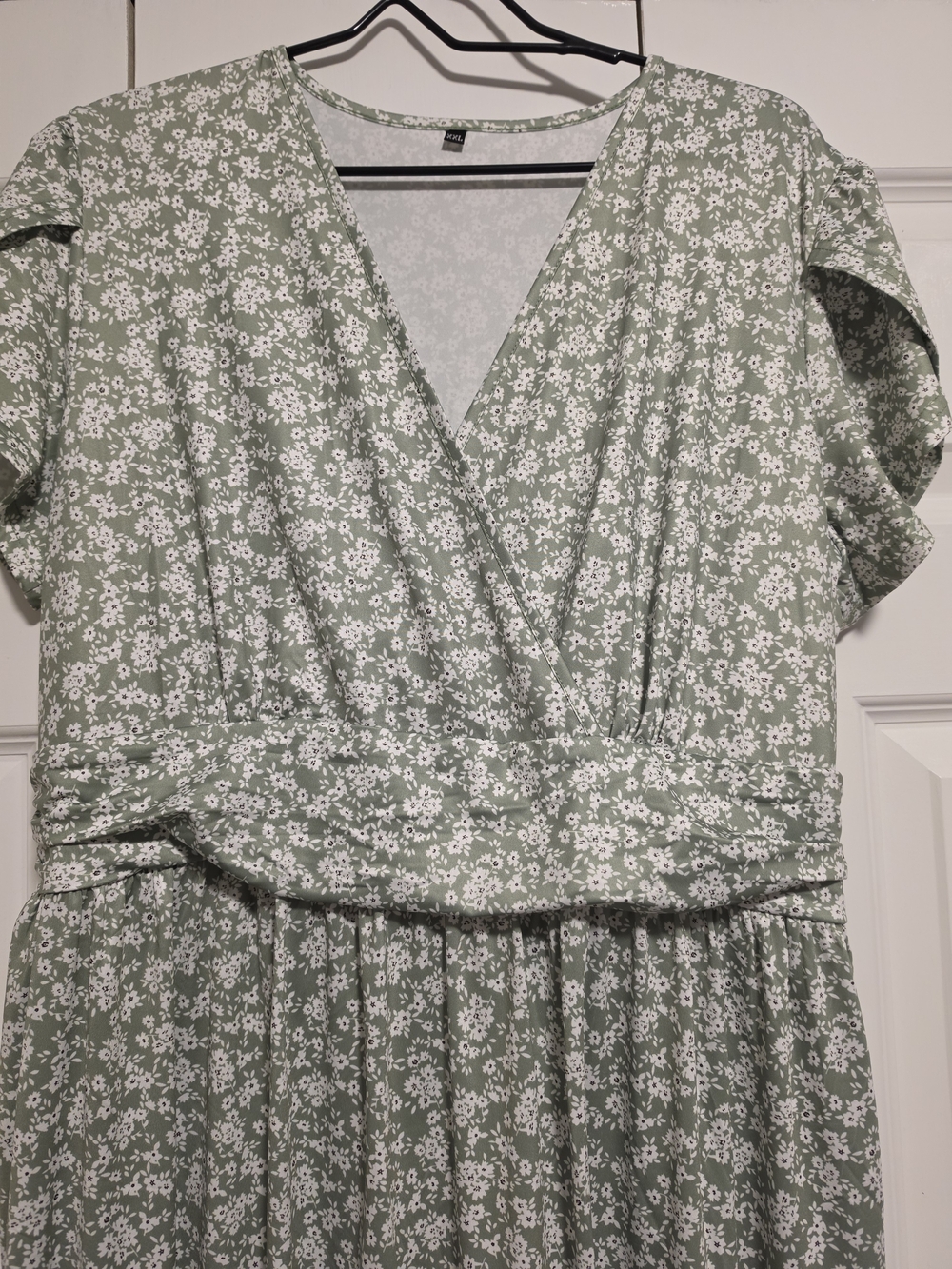 Women’s Floral MATERNITY Wrap Dress in Sage Green
